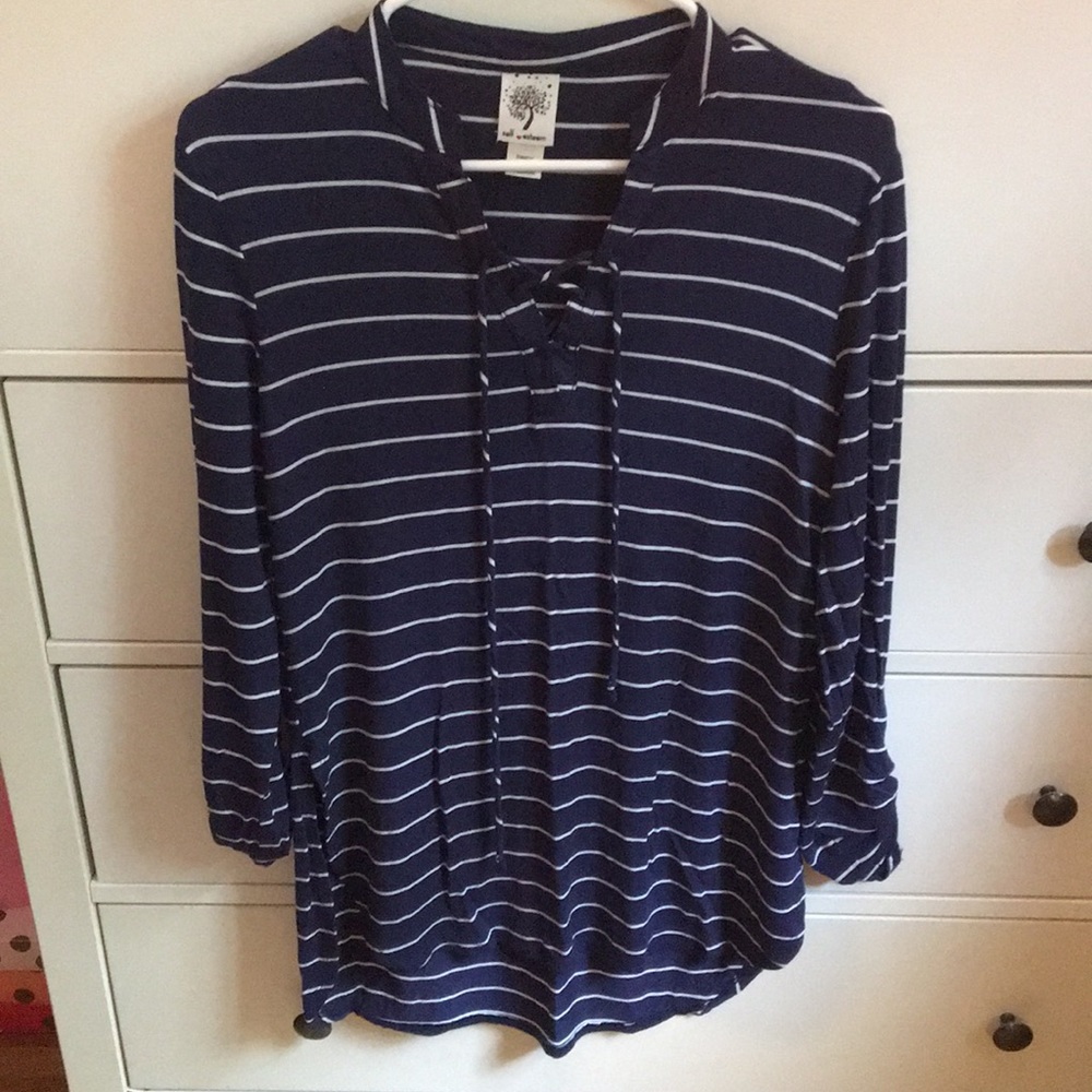 Nautical Navy and White Striped Tunic